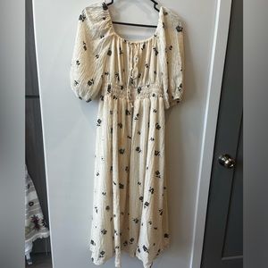 Cream and black dress